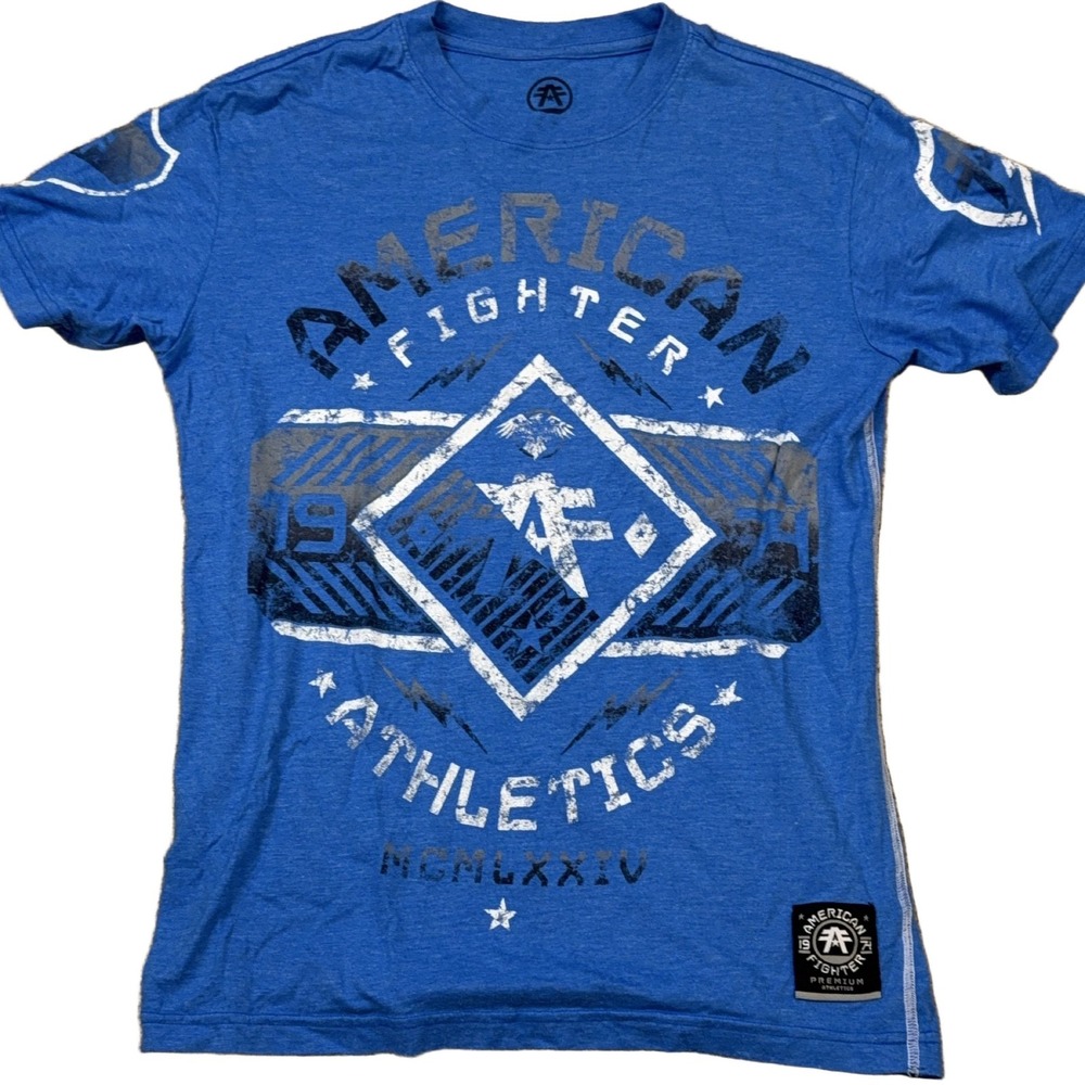 American Fighter T-Shirt Men's S Blue Double-Sided Buckle Exclusive